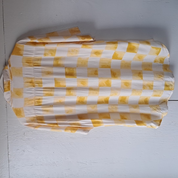 Jen's Pirate Booty Ocean Front Kapalua Short Sleeve Gold Check Shirt SZ M - Picture 13 of 13